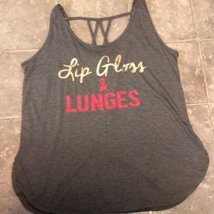 Grey graphic tank top